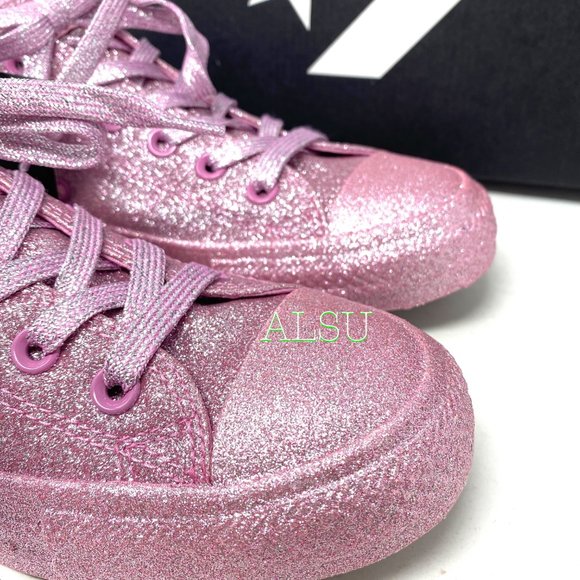 SANTA’S DEAL 🎄 Converse Chuck Taylor All Stars Low Glitter Pink Women's 162993C - Picture 9 of 10